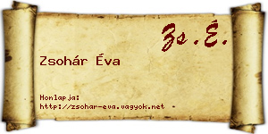 Zsohár Éva névjegykártya